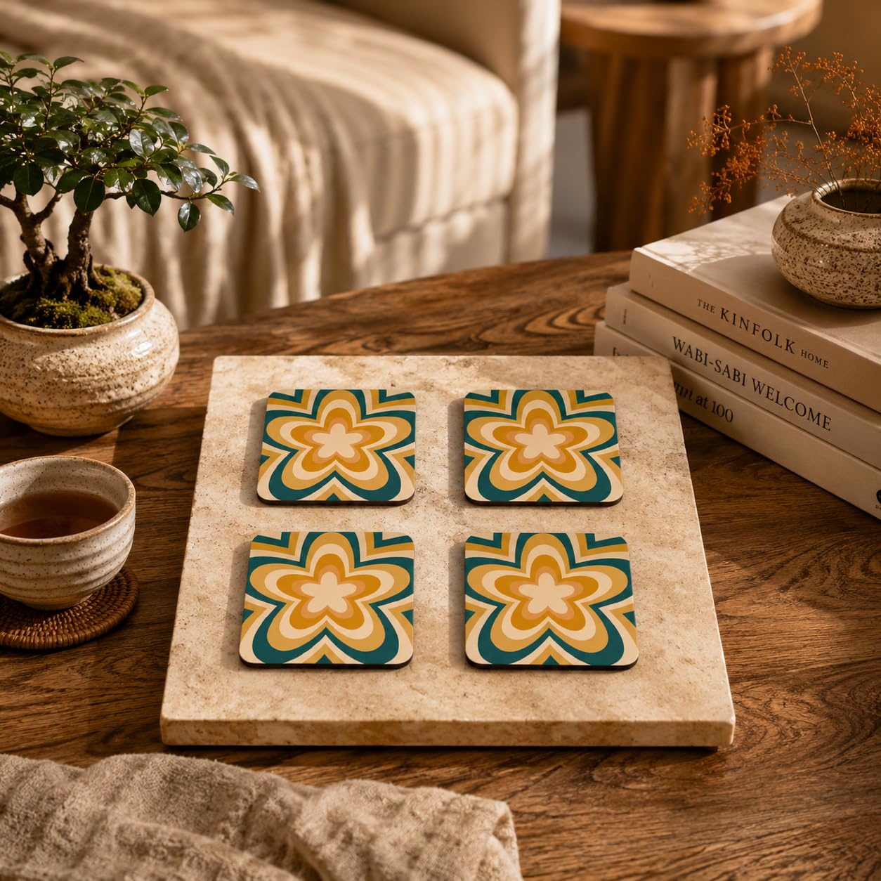 Golden Garden Coasters Pack of 6