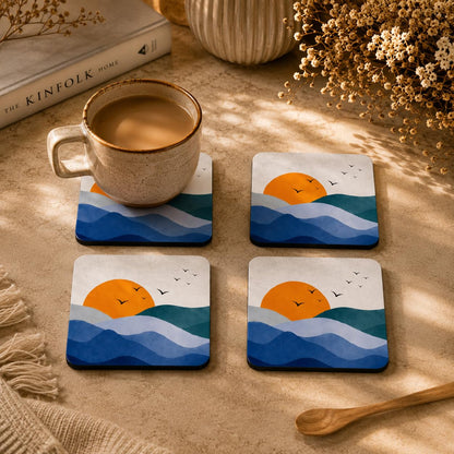 Serene Peaks Coasters Pack of 4