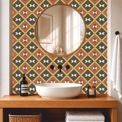 Earth Tone Geometric Tile Sticker