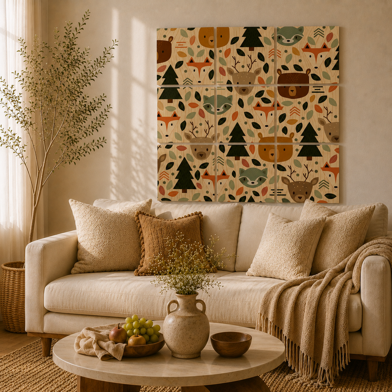 Woodland Forest Animal Wooden Wall Art