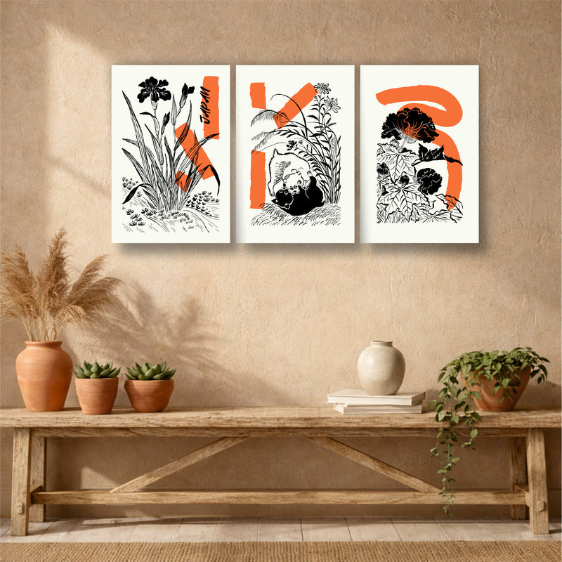 Nature Sketch Wooden Wall Decor