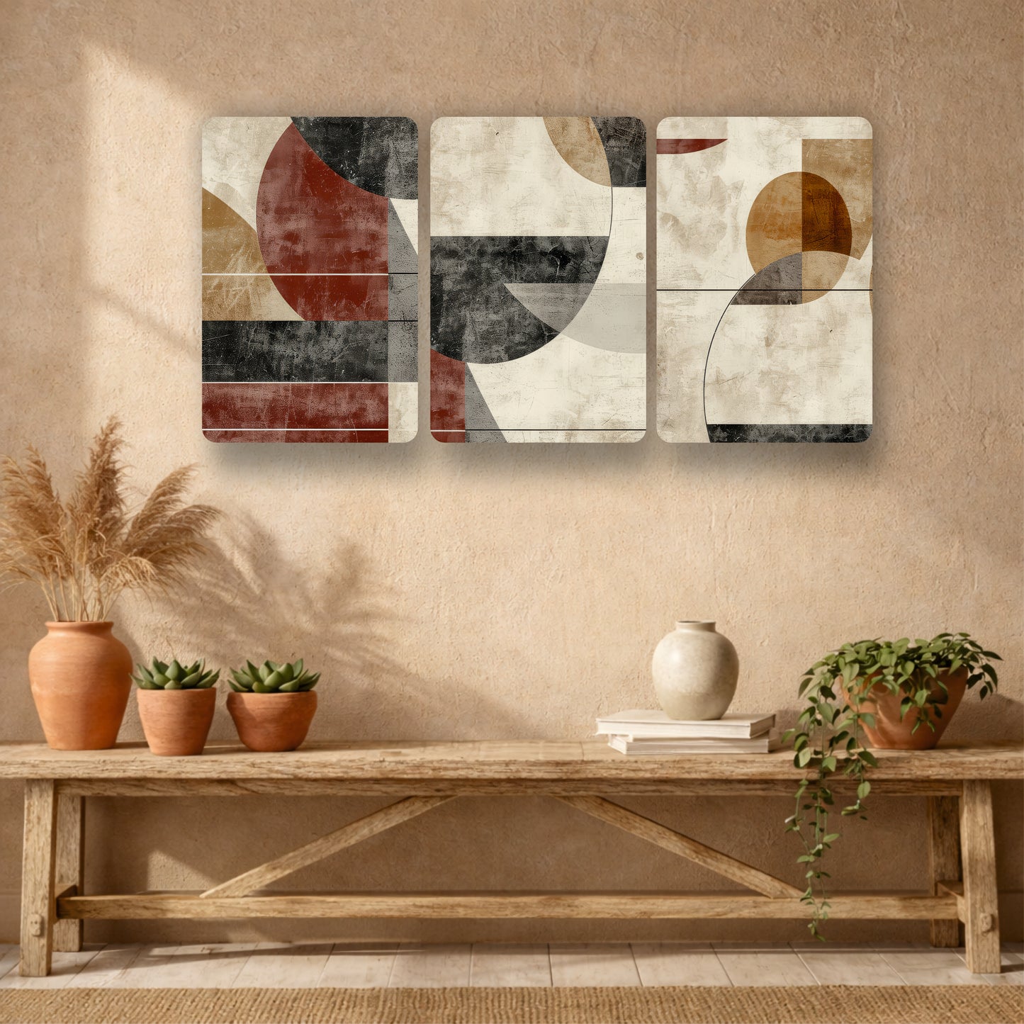 Retro Geometric Abstract Wall Art