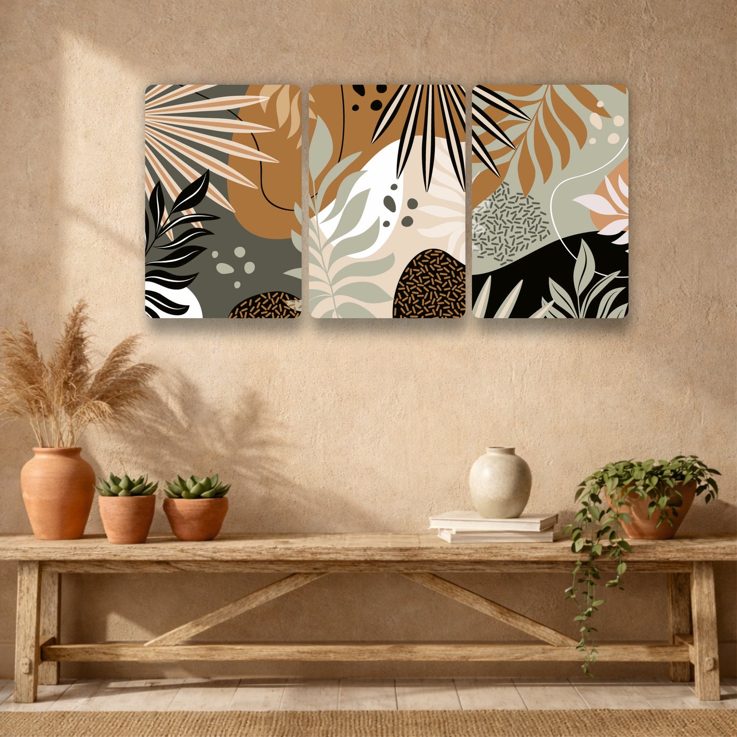 Neutral Tropical Abstract Wall Decor