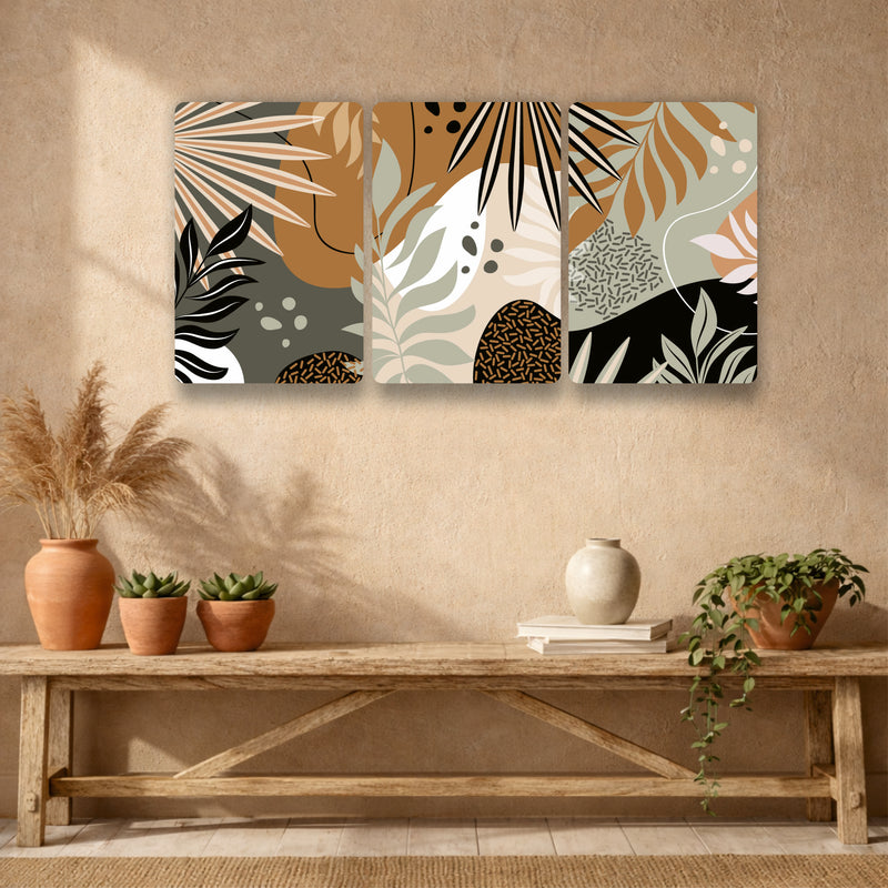 Neutral Tropical Abstract Wall Decor