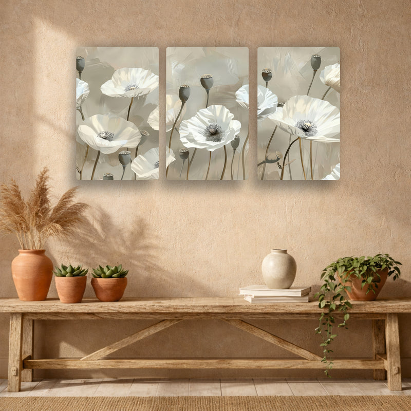 Timeless White Floral Symphony Wall Art