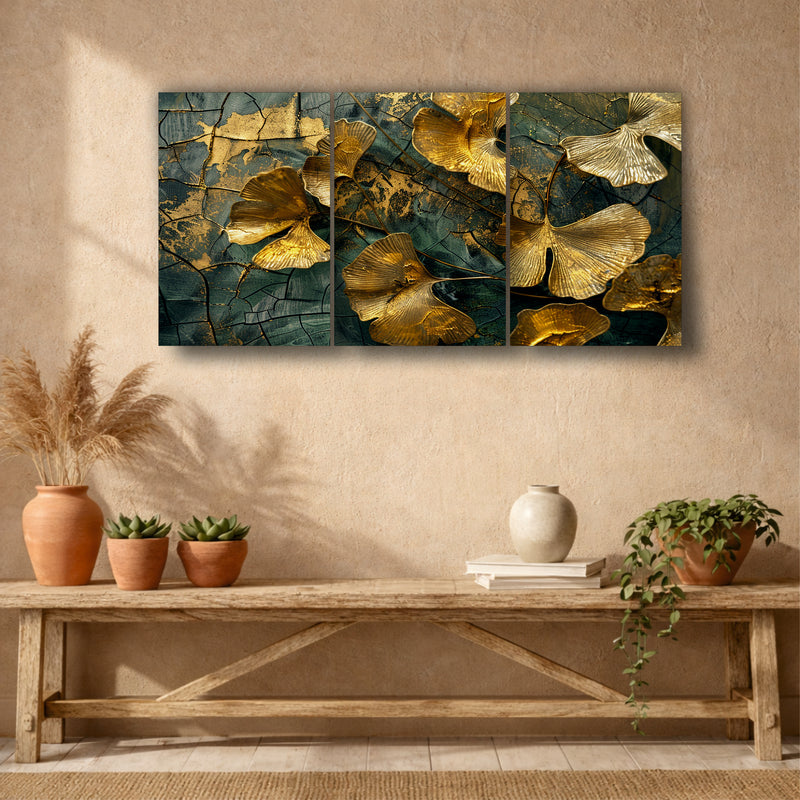 Ginkgo Leaf Botanical Wooden Wall Art