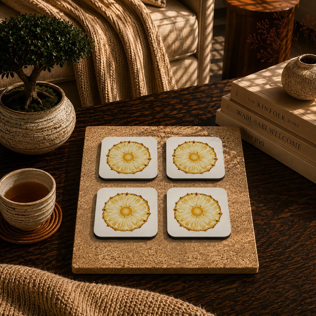 Nature's Pomegranate Coasters Pack of 4