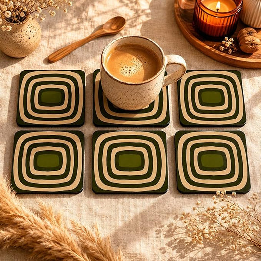 Concentric Squares Coasters Pack of 6