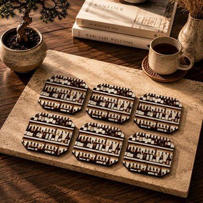 Vintage Bar Coasters Pack of 6