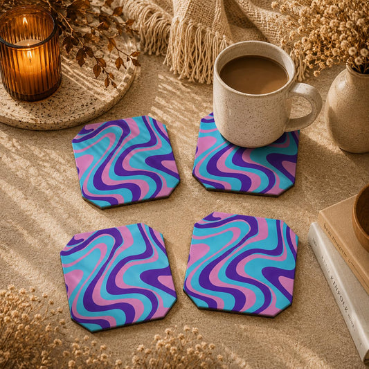 Lavender Wave Coasters Pack of 4