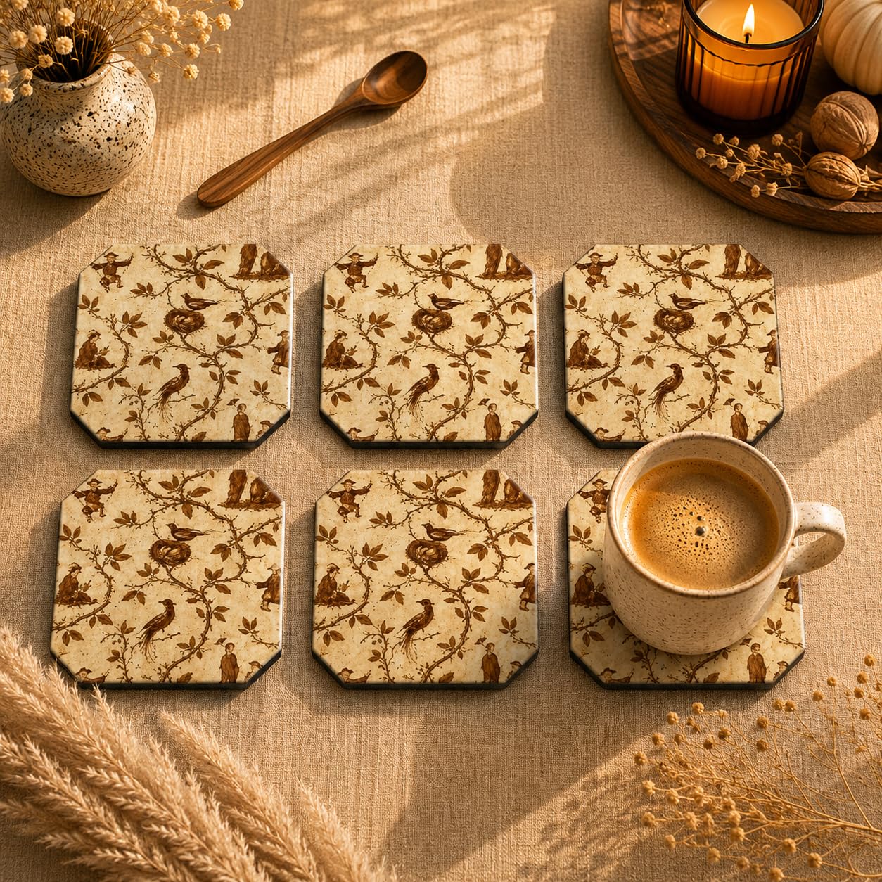 Heritage Birdsong Coaster Set Of 6