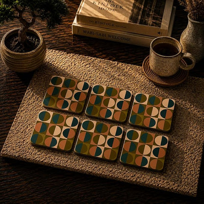 Mid-Century Mosaic Coasters Pack of 6