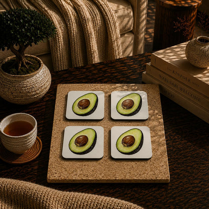 Rustic Avocado Coasters Pack of 4