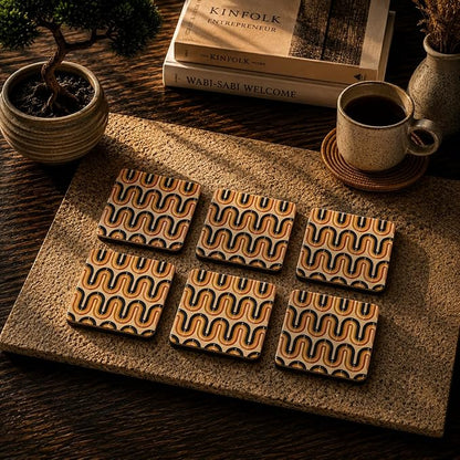 Mid-Century Pattern Coasters Pack of 6