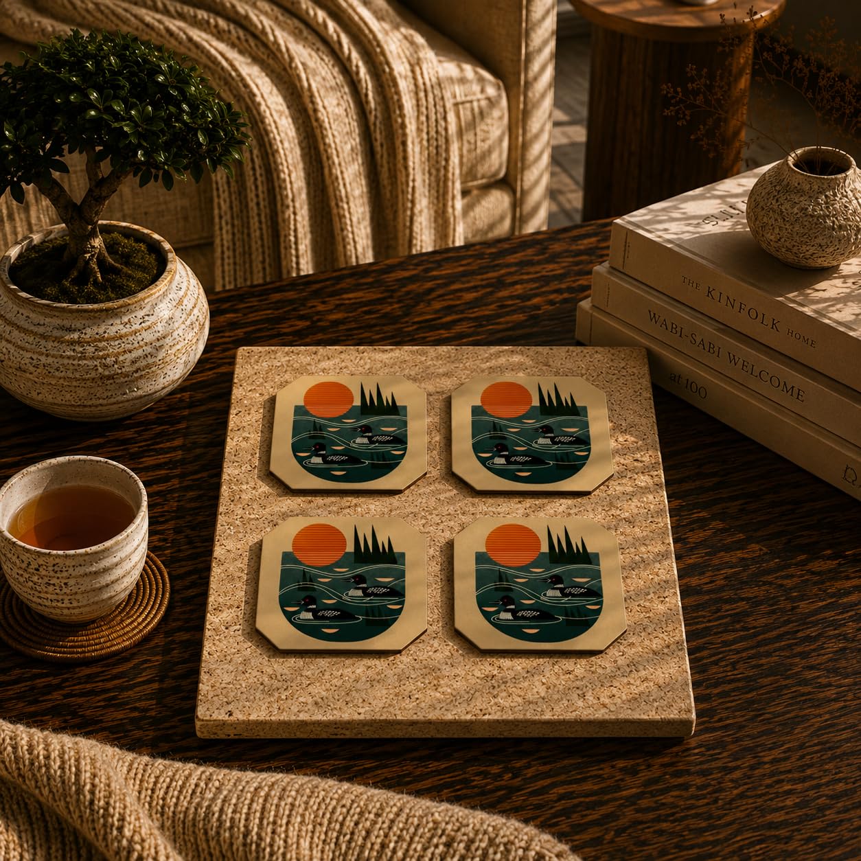 Ocean Sunset Coasters Pack of 4