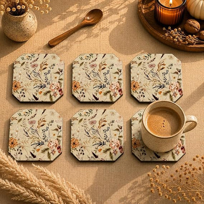 Countryside Blossom Coasters Set Of 6
