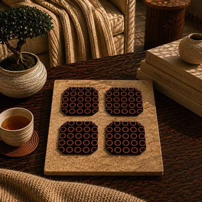 Retro Hexagon Coasters Pack of 4