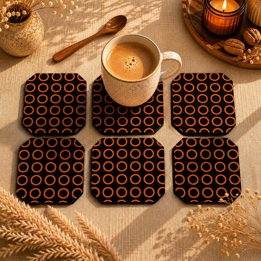 Mid-Century Rings Coaster Set Of 6