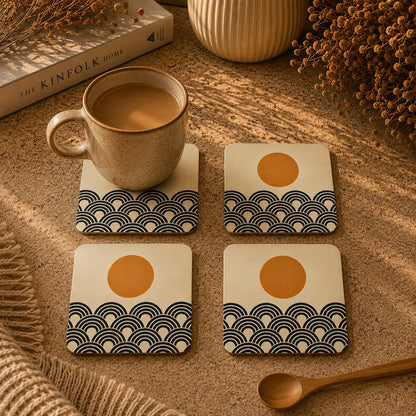Crimson Bonsai Coasters Pack of 4