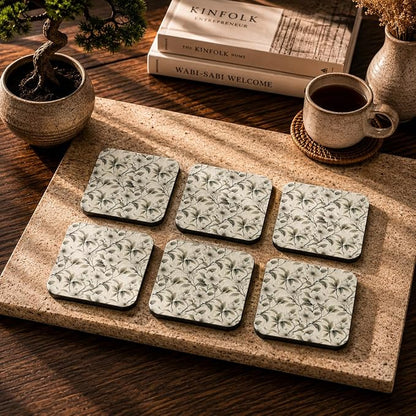 Ivory Floral Coasters Pack of 6