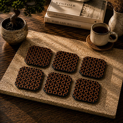 Mid-Century Rings Coaster Set Of 6