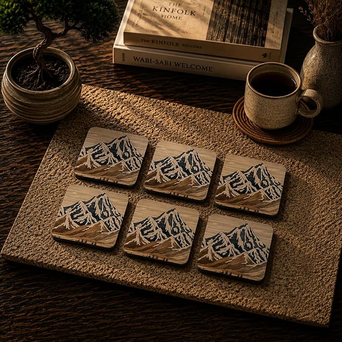 Mountain Peaks Coasters Pack of 6