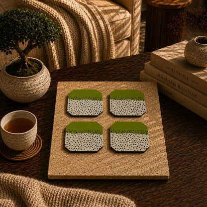 Vintage Hex Grid Coasters Pack of 4