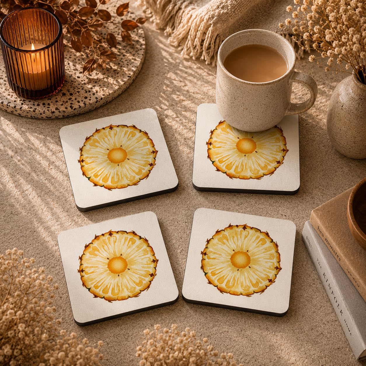 Nature's Pomegranate Coasters Pack of 4