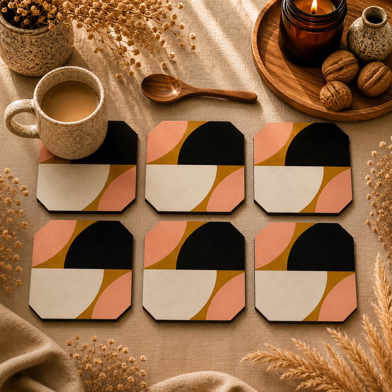 Minimal Arc Coasters Set Of 6