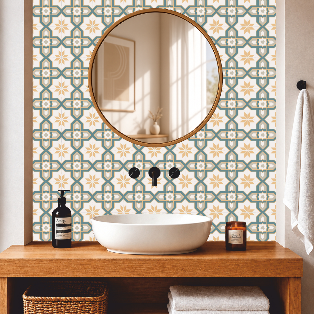 Sage Lattice Mosaic Tile Sticker