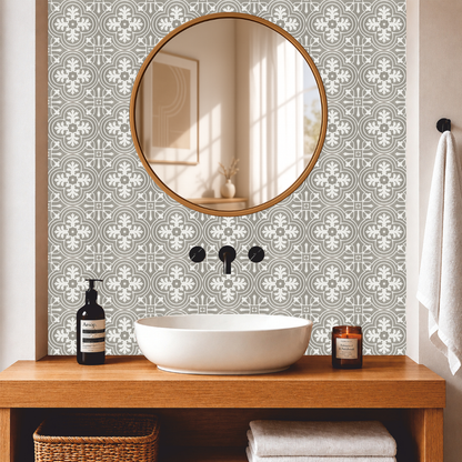 Vintage Ash Floral Tile Sticker