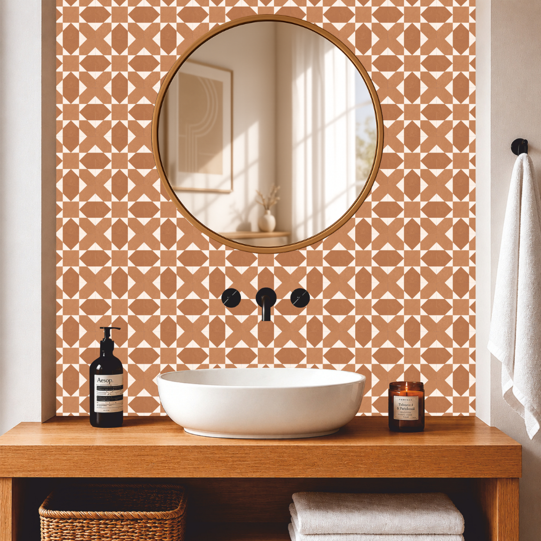 Terracotta Pinwheel Tile Sticker