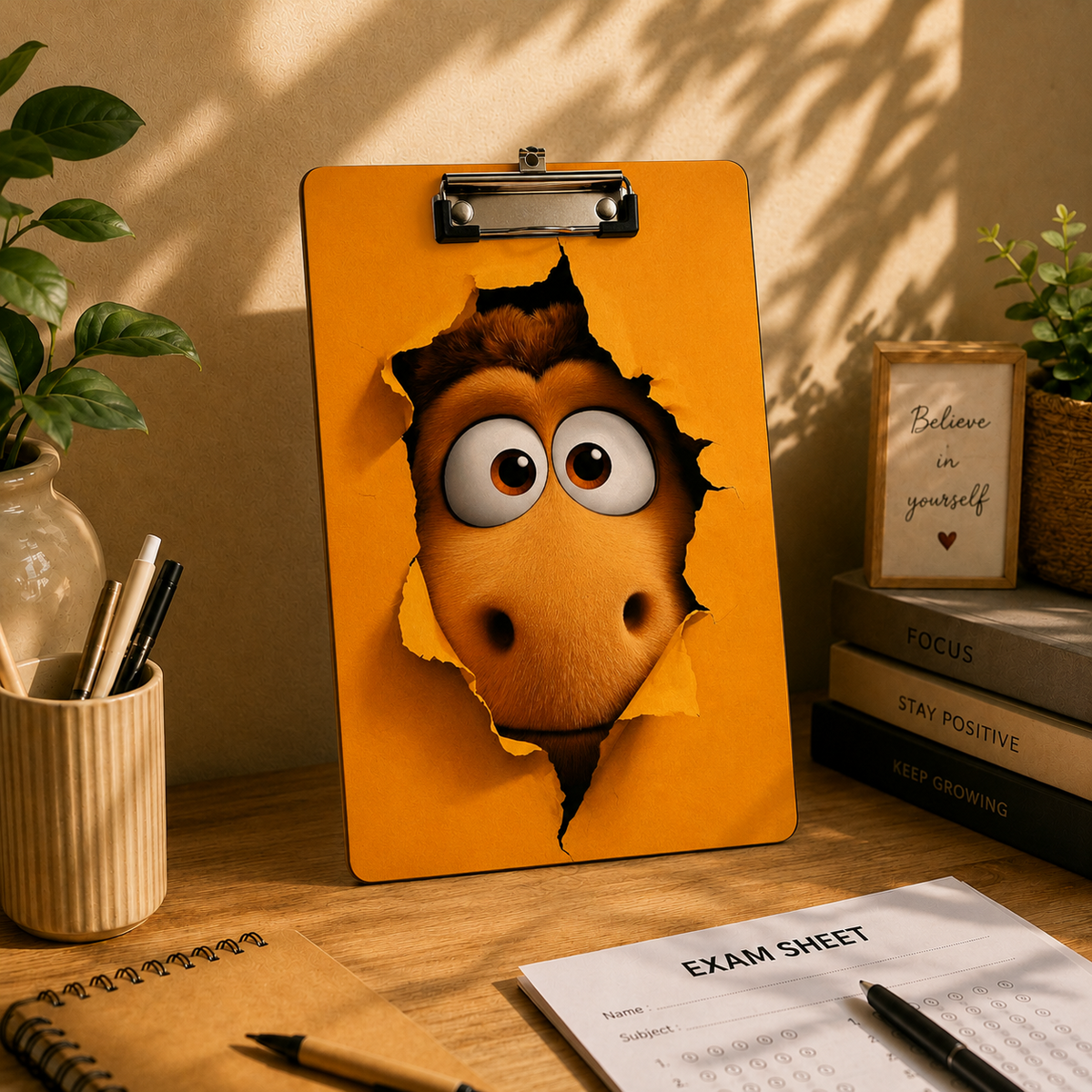 Cute Horse Face Printed Writing Pad Clipboard
