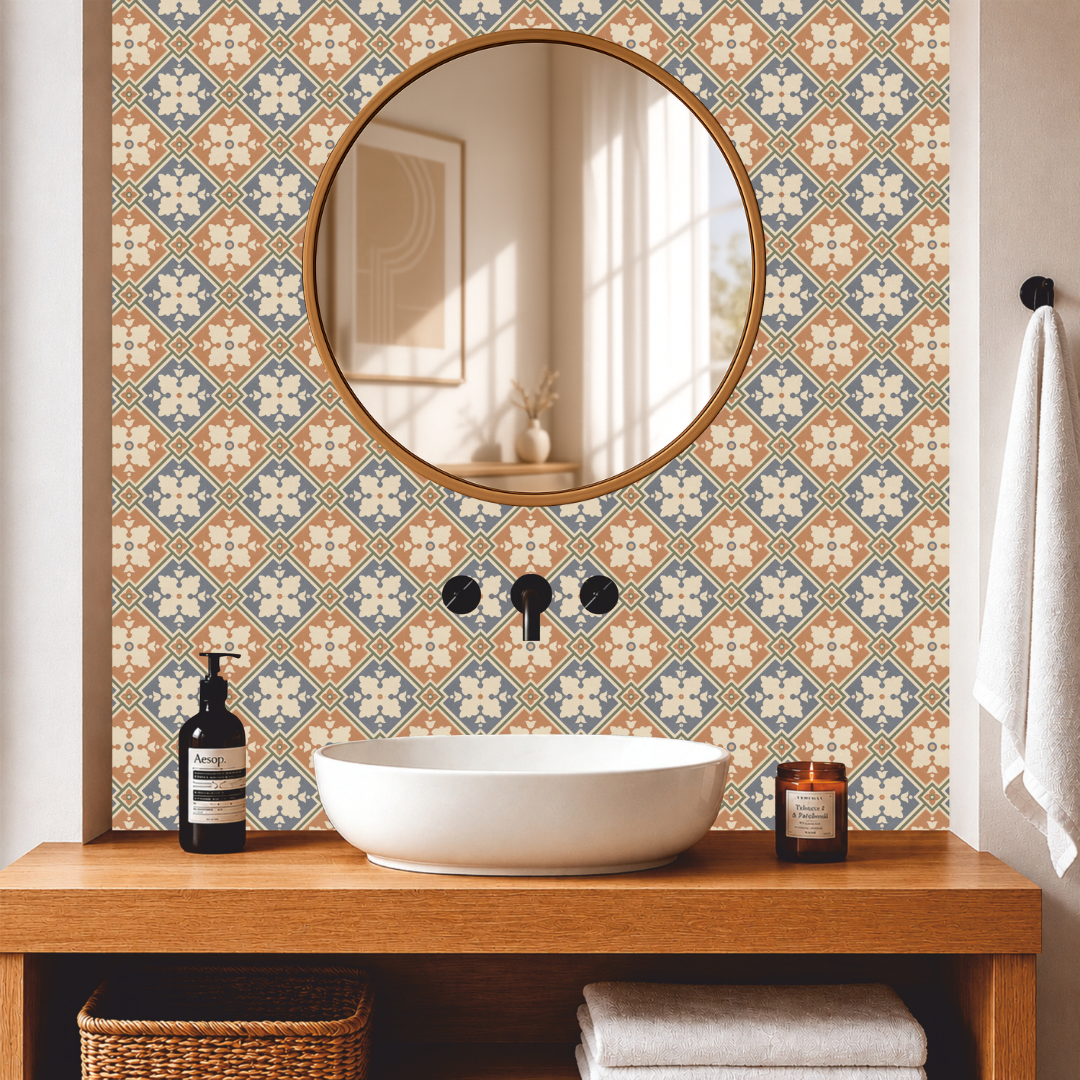 Vintage Diamond Trellis Tile Sticker