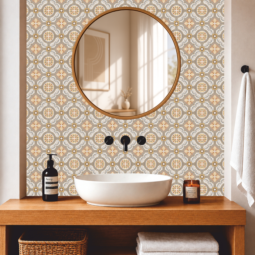 Golden Heritage Medallion Tile Sticker