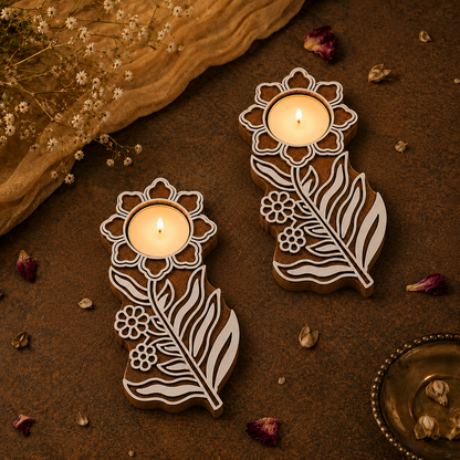 Decorative Floral Leaf Tea Light Candle Holder