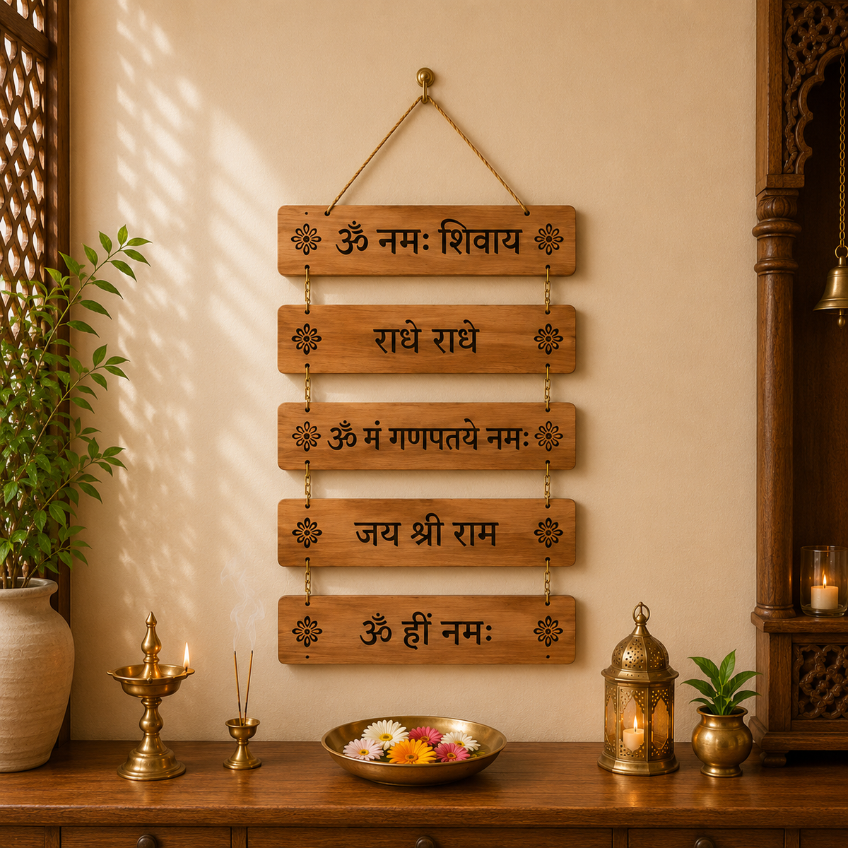 Religious quotes 5 plate wall hanging set
