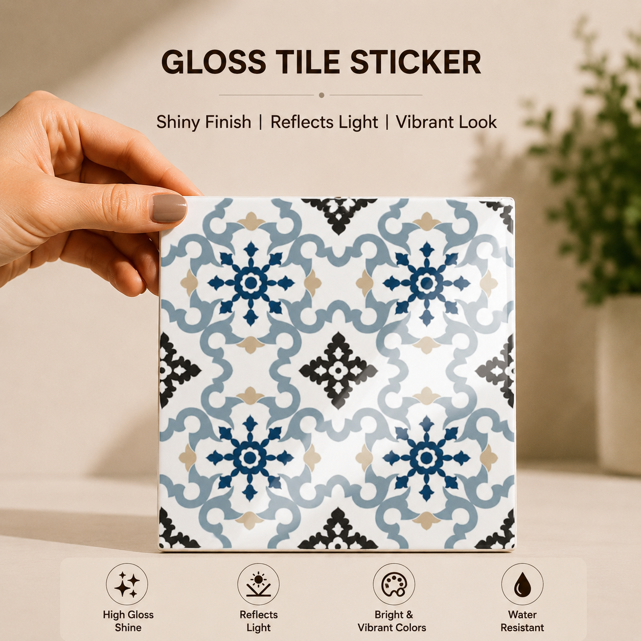 Blue Moroccan Heritage Tile Sticker