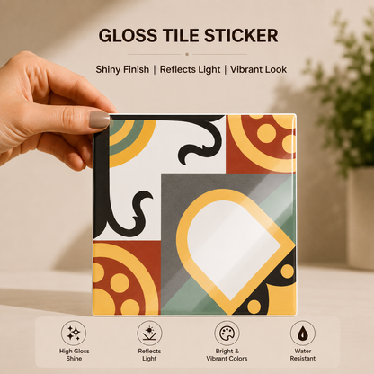 Geometric Color Block Tile Sticker