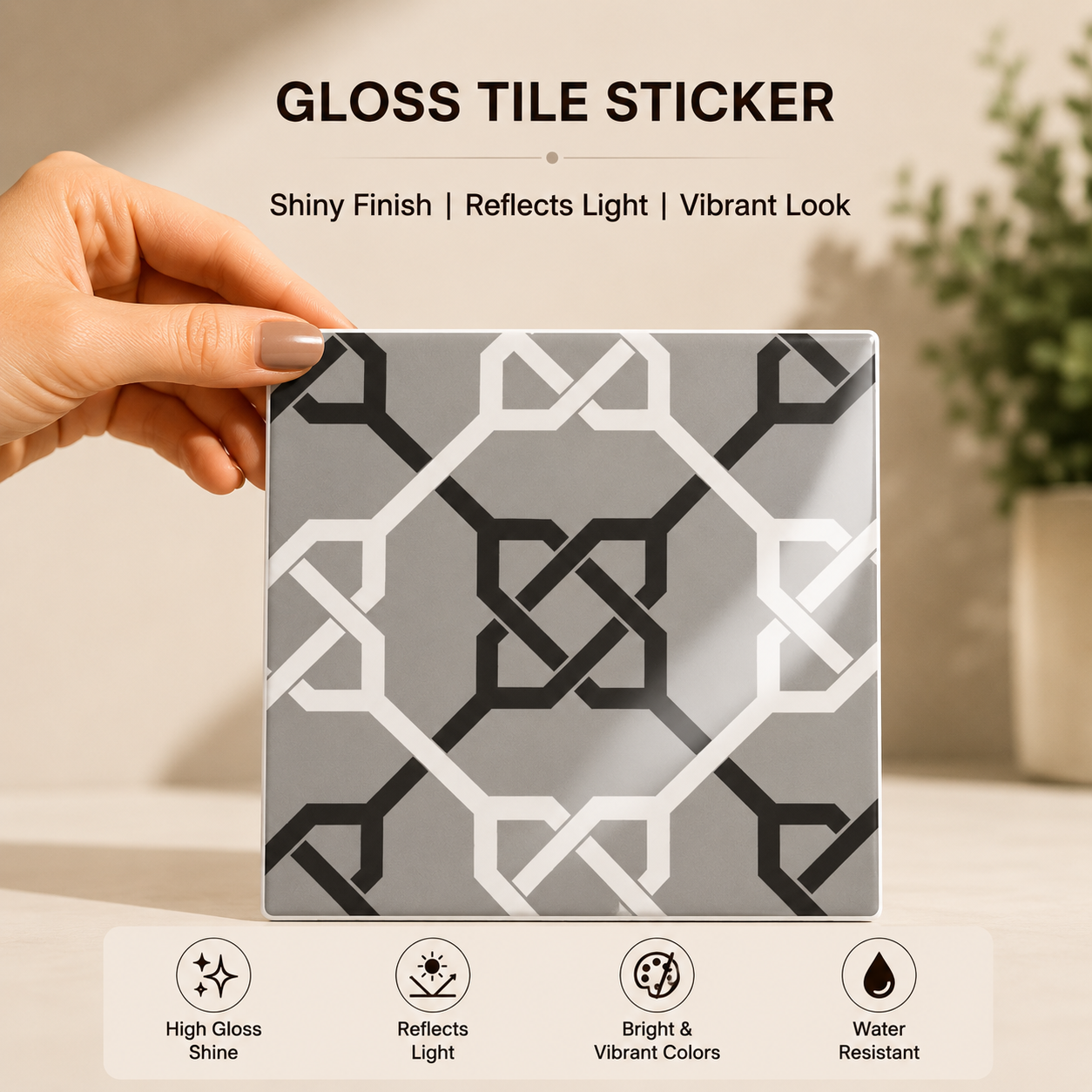 Contemporary Lattice Mosaic Tile Sticker
