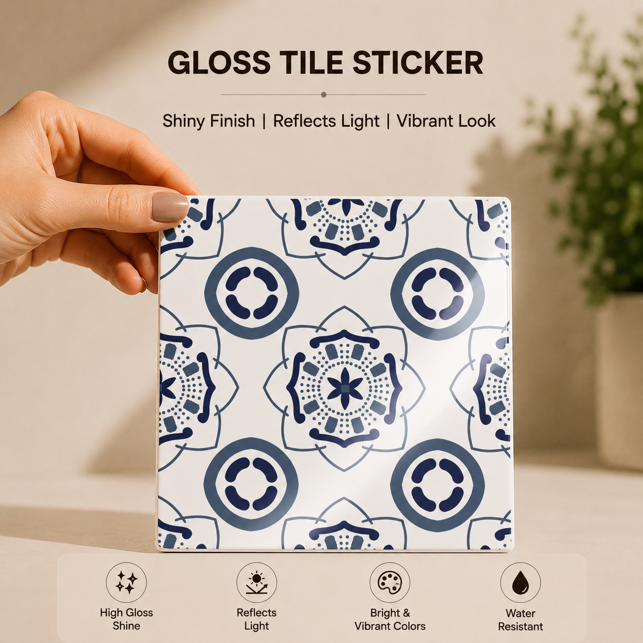 Traditional Blue Pattern Tile Sticker
