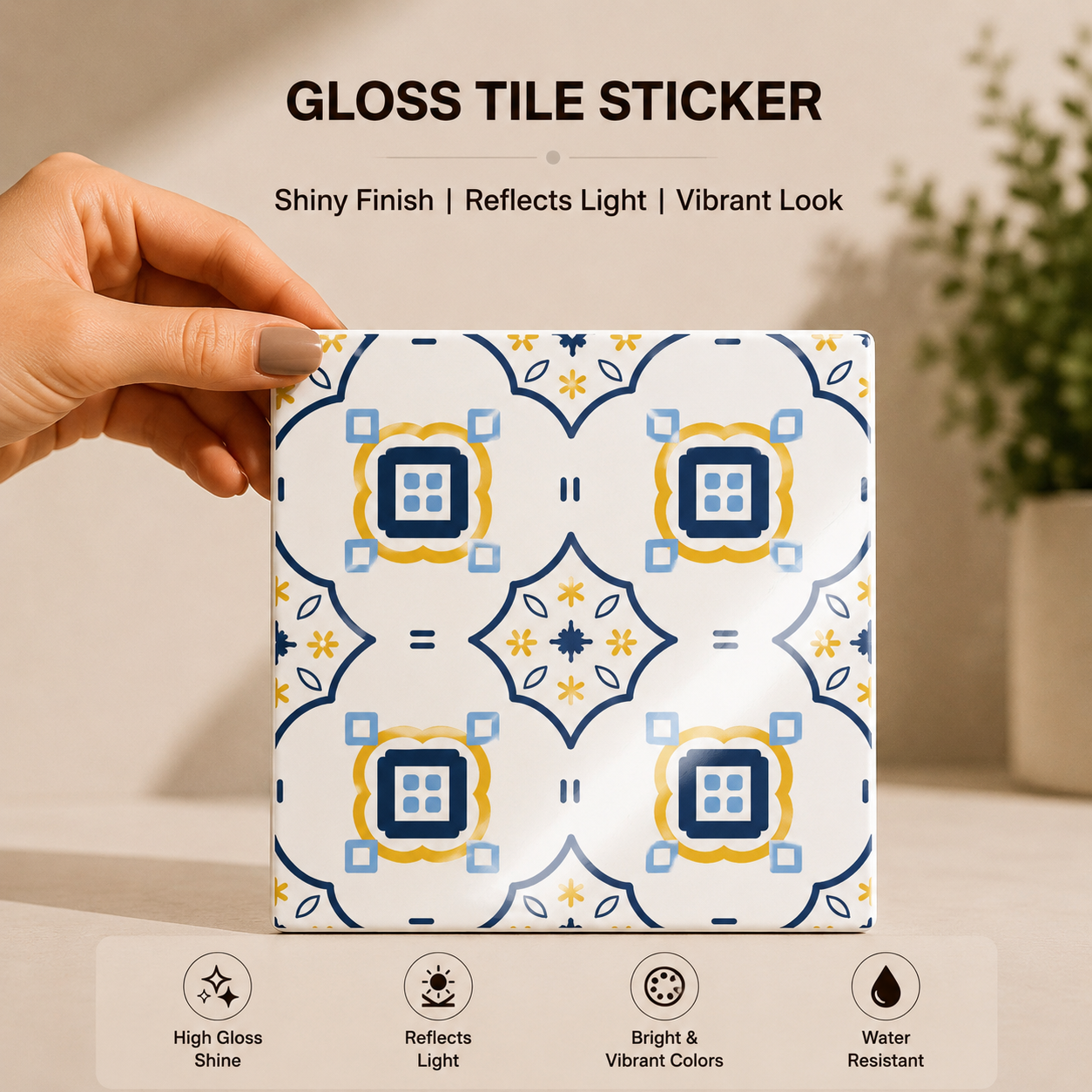 Elegant Geometric Medallion Tile Sticker