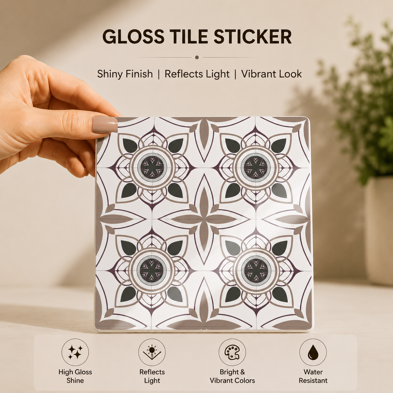 Decorative Floral Mosaic Tile Sticker