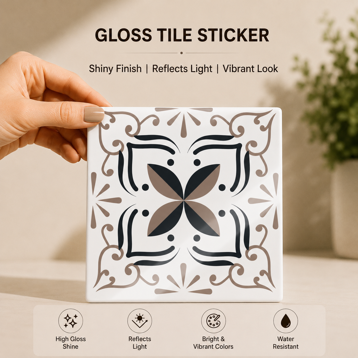 Artisan Floral Pattern Tile Sticker