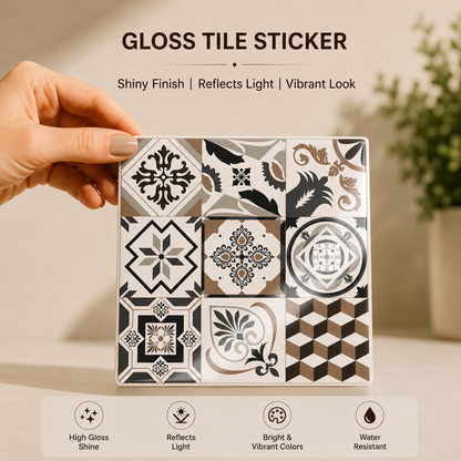 Vintage Monochrome Decorative Tile Sticker