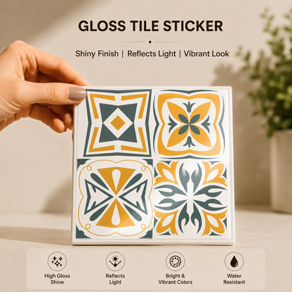 Mustard & Sage Patchwork Tile Sticker Set