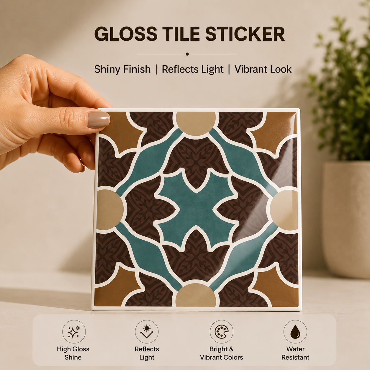 Turquoise Moroccan Geometric Tile Sticker