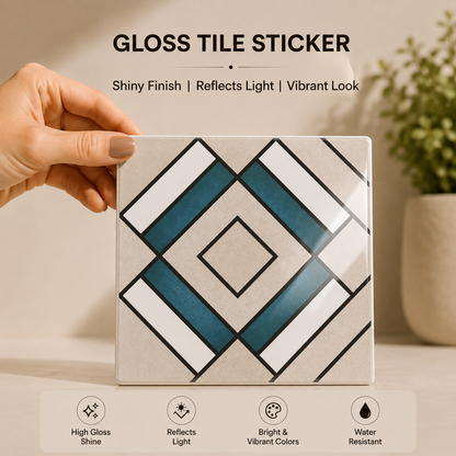 Modern Blue Geometric Tile Sticker