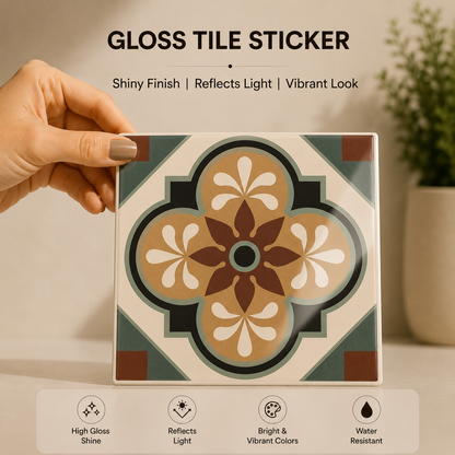 Classic Beige & Sage Decorative Tile Sticker