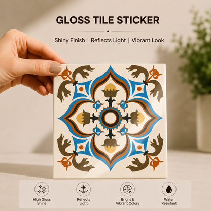 DPTS-227-Mediterranean Floral Mosaic Tile Sticke